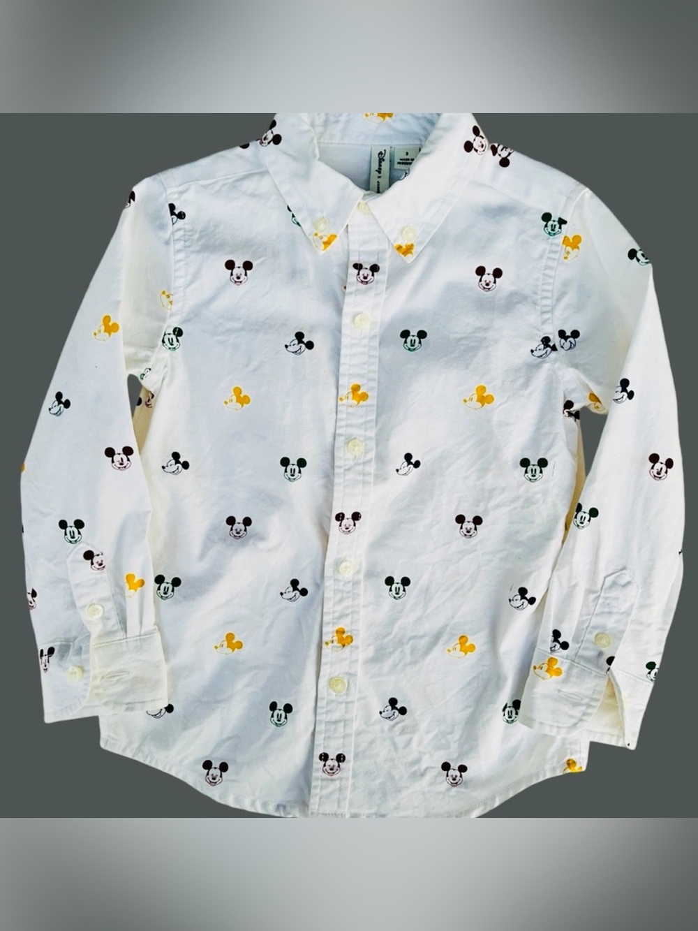 DISNEY Collection by JANIE and JACK LS Mickey Figure Dress Shirt | 3T | Preowned